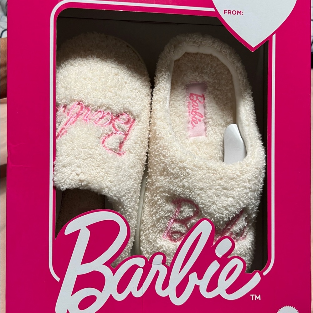 Barbie Cozy light beige and Pink Slippers